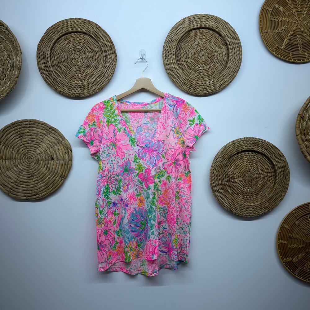 Lilly Pulitzer Colorful Short Sleeve Tee T-Shirt Medium